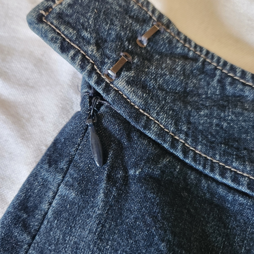 Garnet Hill Denim Skirt Womens 6 Blue A Line Casual Midi Skirt - Picture 9 of 11